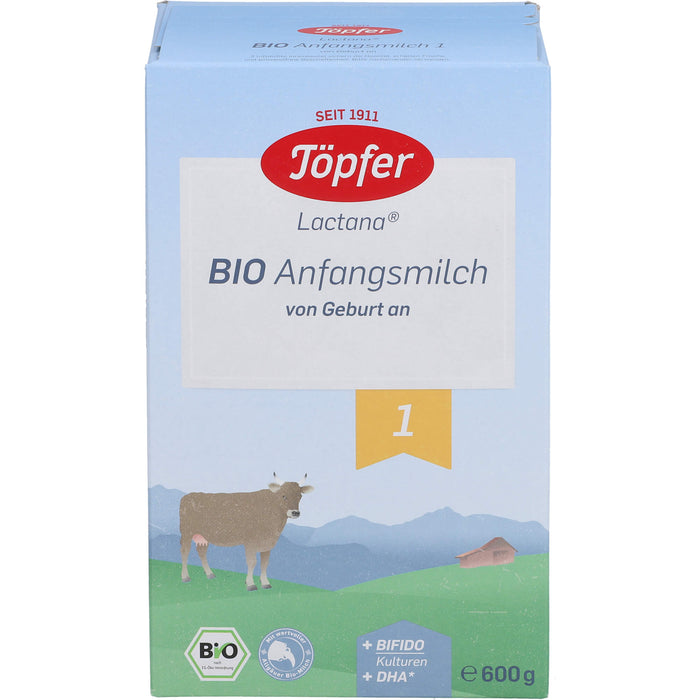 Töpfer Lactana Pulver Bio Anfangsmilch von Geburt an, 600 g Powder