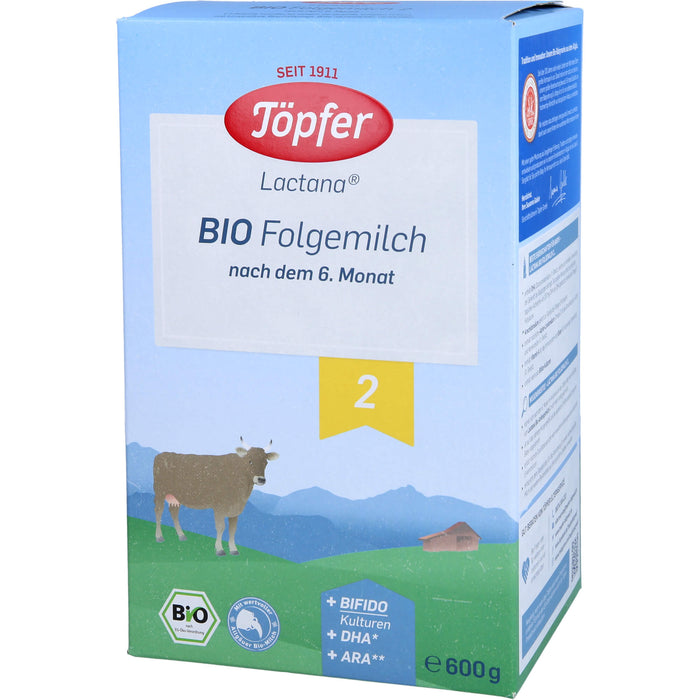 Lactana 2 Bio Folgemilch Pulver, 600 g Poudre