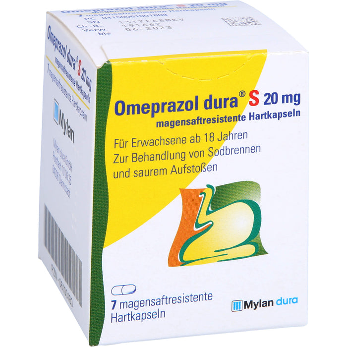 Omeprazol dura S 20 mg Hartkapseln bei Sodbrennen, 7 pc Capsules