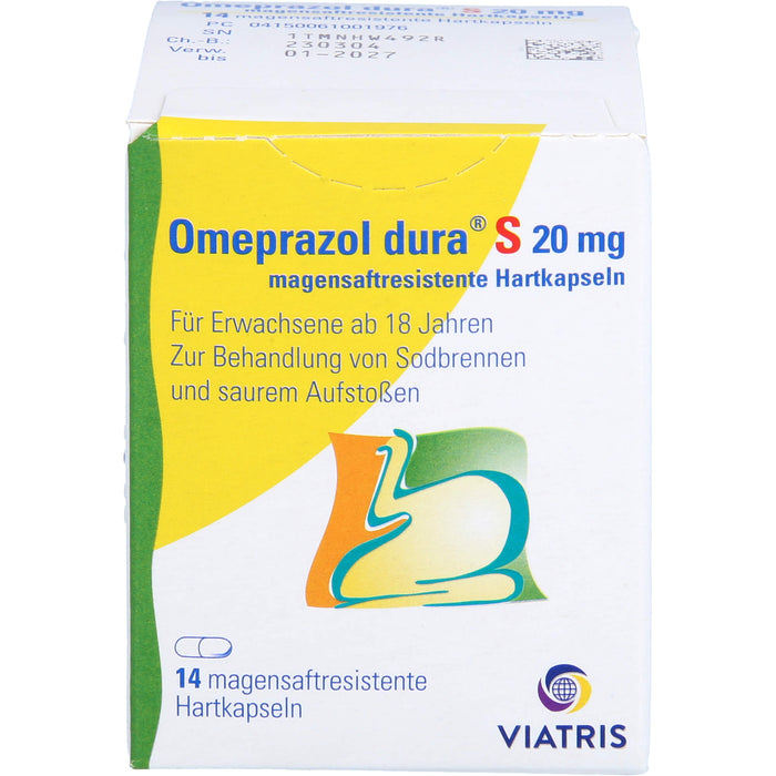 Omeprazol dura S 20 mg Hartkapseln bei Sodbrennen, 14 pc Capsules