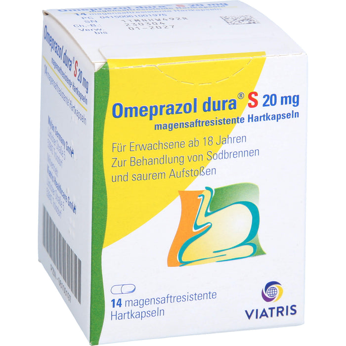 Omeprazol dura S 20 mg Hartkapseln bei Sodbrennen, 14 St. Kapseln