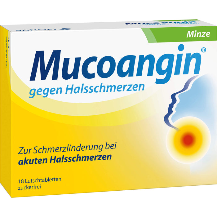 Mucoangin Minze Lutschtabletten gegen Halsschmerzen, 18 St. Tabletten