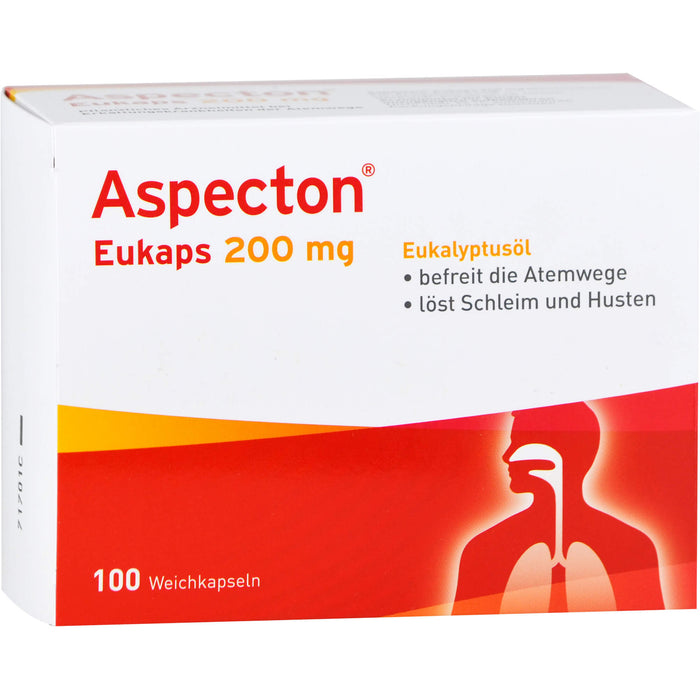 Aspecton Eukaps 200 mg Weichkapseln befreit die Atemwege und löst Schleim und Husten, 100 pcs. Capsules