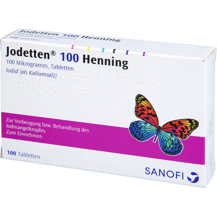 Jodetten 100 Henning Tabletten zur Vorbeugung und Behandlung des Jodmangelkropfes, 100 pcs. Tablets