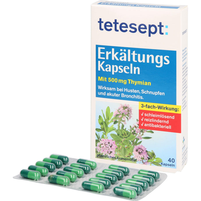 tetesept Erkältungskapseln schleimlösend, reizlindernd und antibakteriell, 40 pcs. Capsules