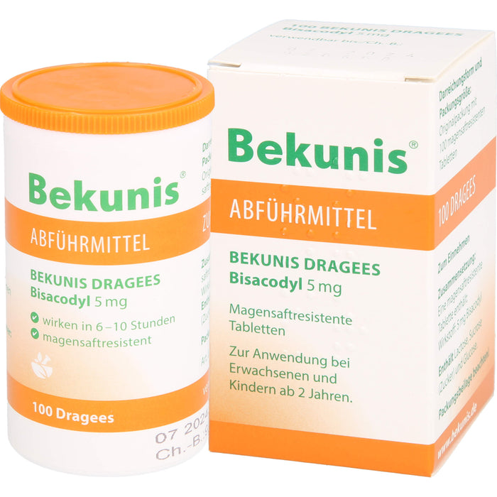 Bekunis Dragees Bisacodyl 5 mg Abführmittel, 100 pcs. Tablets