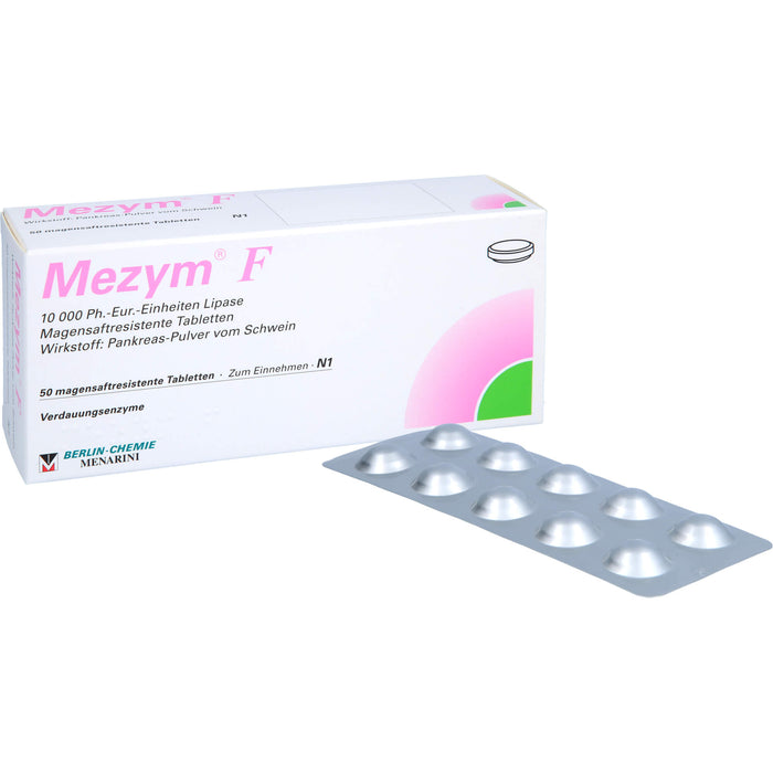 BERLIN-CHEMIE Mezym F Filmtabletten Verdauungsenzyme bei Verdauungsstörungen, 50 St. Tabletten