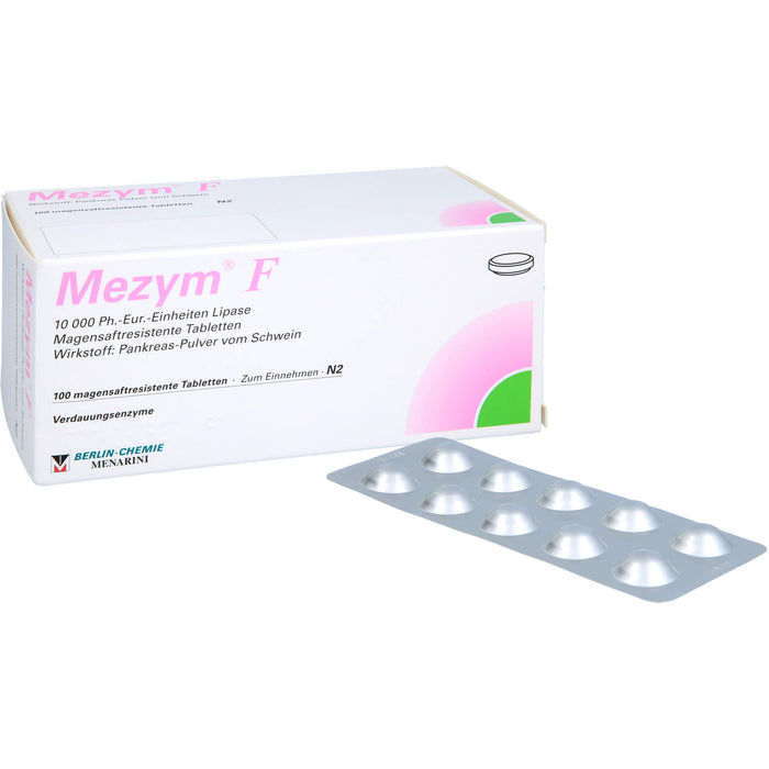 BERLIN-CHEMIE Mezym F Filmtabletten Verdauungsenzyme bei Verdauungsstörungen, 100 pc Tablettes