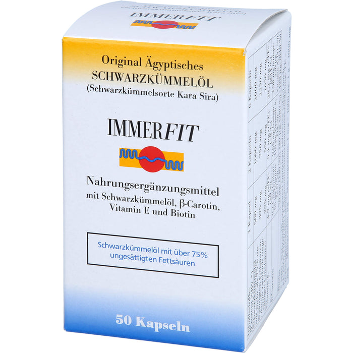 IMMERFIT Original Ägyptisches Schwarzkümmelöl Kapseln, 50 pc Capsules