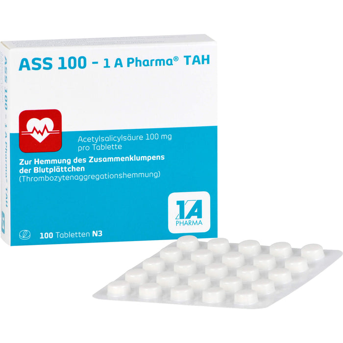 ASS 100 mg - 1 A Pharma TAH Tabletten, 100 St. Tabletten