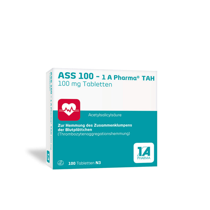 ASS 100 mg - 1 A Pharma TAH Tabletten, 100 St. Tabletten