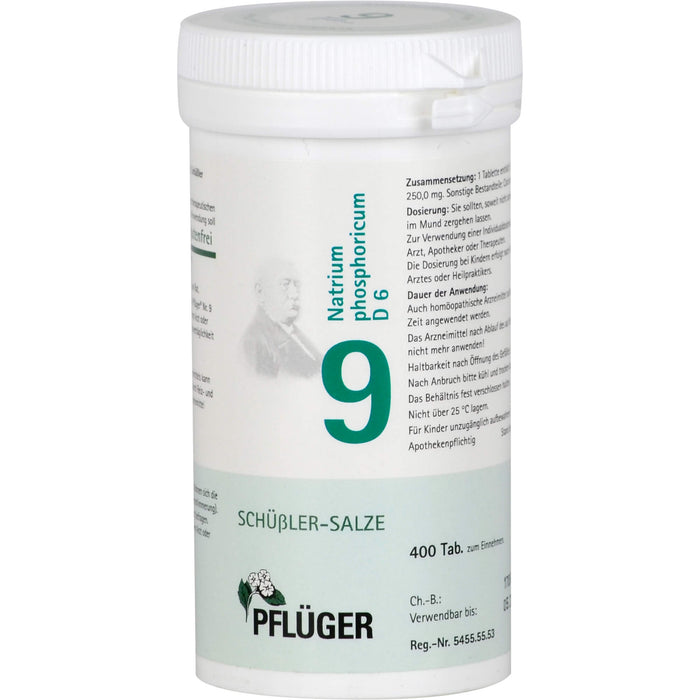 PFLÜGER Biochemie 9 Natrium phosphoricum D 6 Tabletten, 400 pc Tablettes