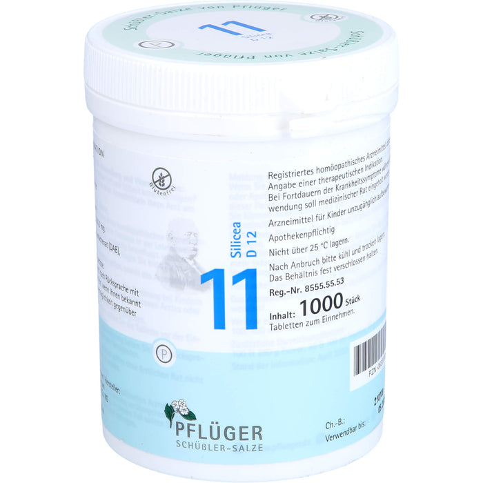 PFLÜGER Biochemie 11 Silicea D 12 Tabletten, 1000 St. Tabletten