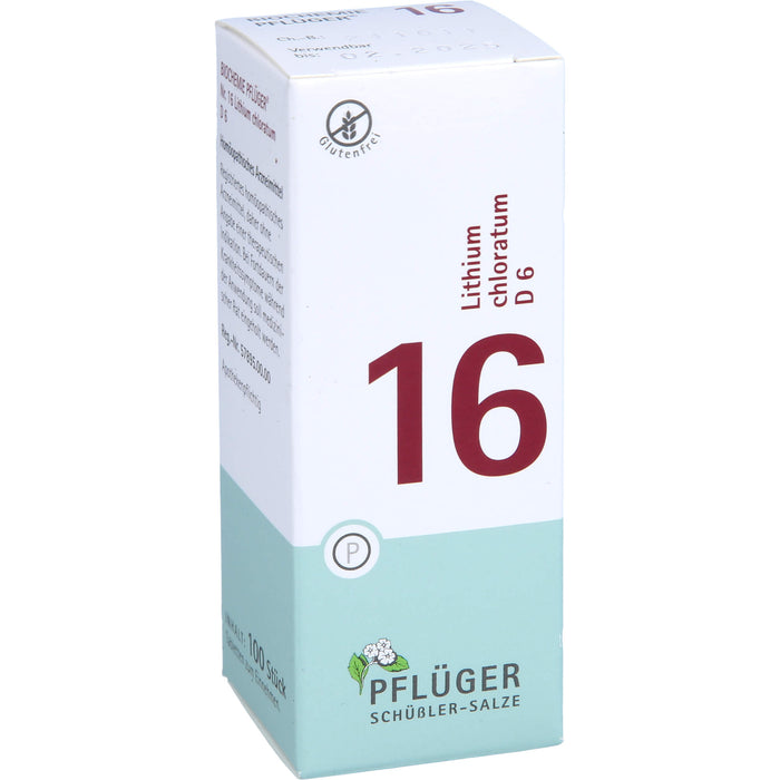 PFLÜGER Biochemie 16 Lithium chloratum D6 Tabletten, 100 St. Tabletten