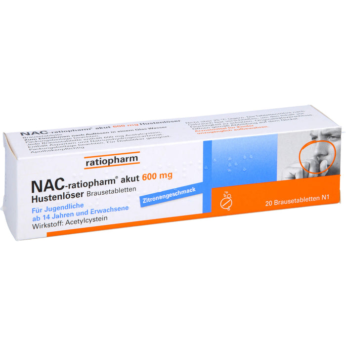 NAC-ratiopharm akut 600 mg Brausetabletten, 20 St. Tabletten