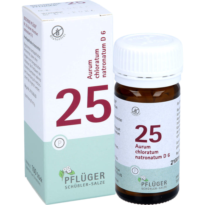 PFLÜGER Biochemie 25 Aurum chloratum natronatum D 6 Tabletten, 100 pc Tablettes