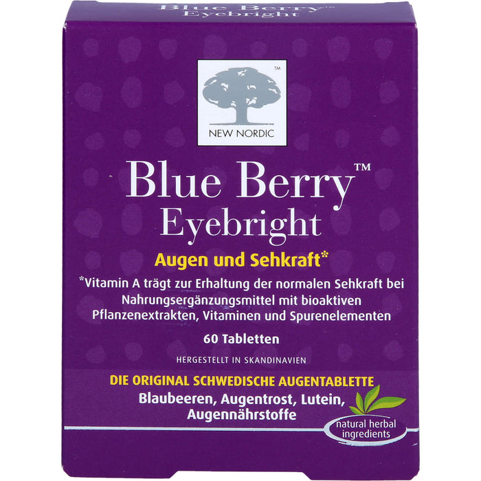 NEW NORDIC Blue Berry Eyebright Tabletten für die Sehkraft, 60 pcs. Tablets