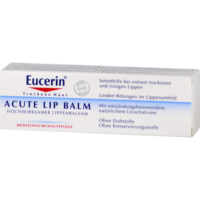 Eucerin Acute Lip Balm Hochwirksamer Balsam für sehr trockene Lippen, 10 ml Baume