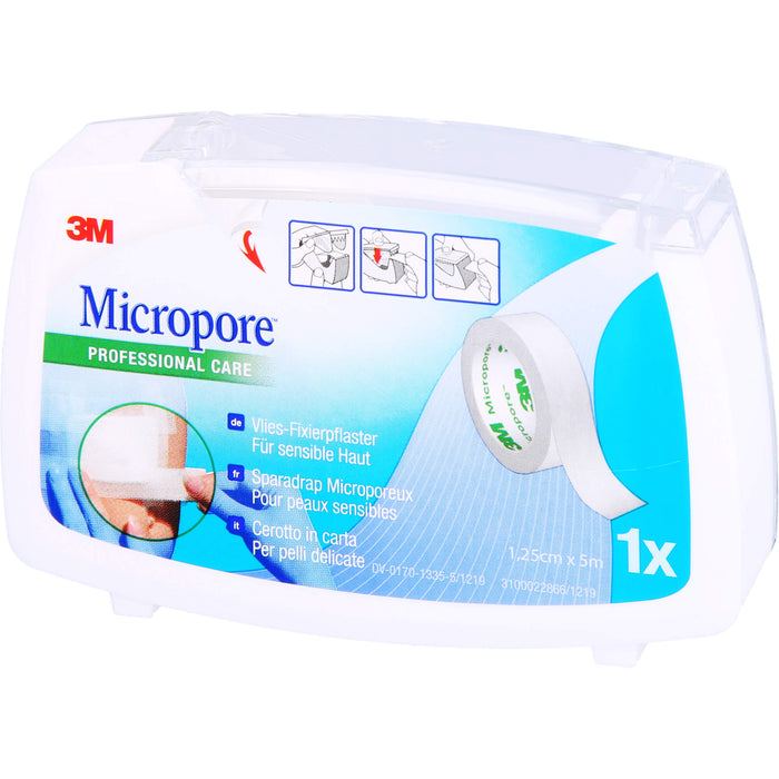 3M Micropore Hypoallergenes Vliespflaster 1,25 cm x 5 m, 1 pc Pansement