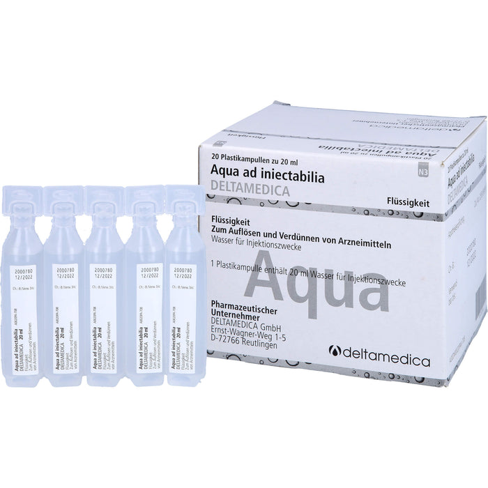 Aqua ad injectabilia DELTAMEDICA Plastikamp. 20ml, 20X20 ml FLU