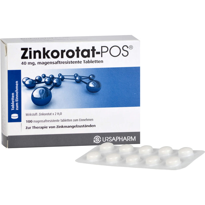 Zinkorotat-POS 40 mg magensaftresistente Tabletten, 100 pc Tablettes