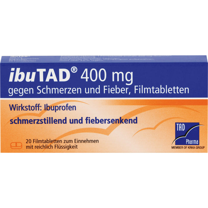 ibuTAD 400 mg Filmtabletten gegen Schmerzen und Fieber, 20 pcs. Tablets