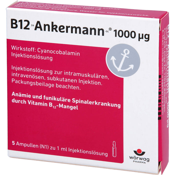 B12 Ankermann 1000µg Injektionslösung, 5 pc Ampoules