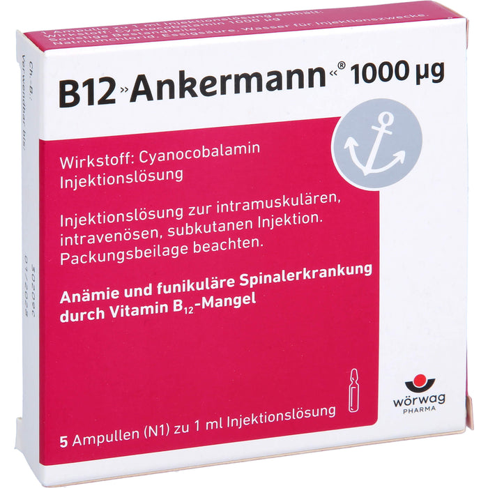 B12 Ankermann 1000µg Injektionslösung, 5 pc Ampoules