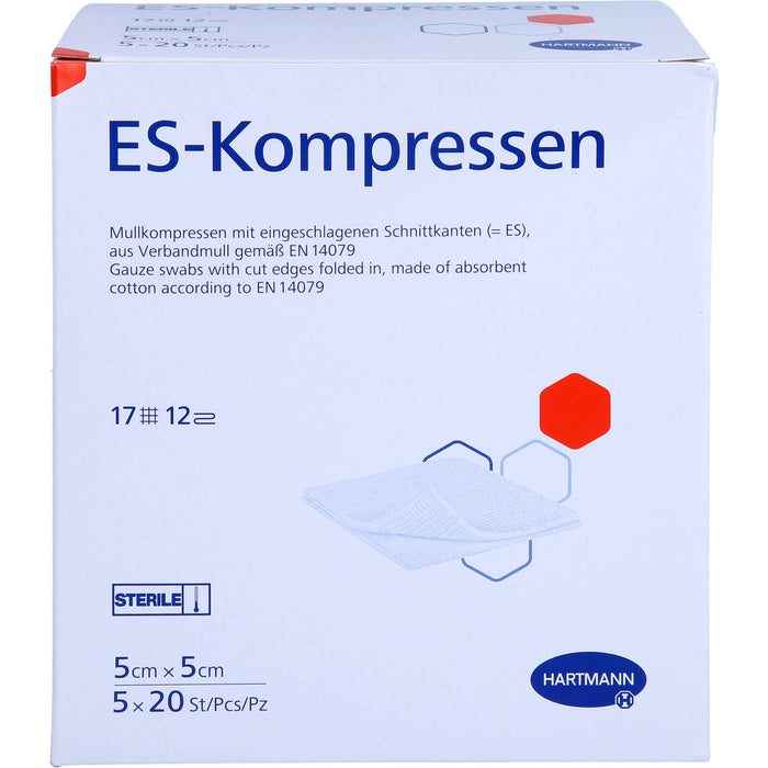 HARTMANN ES-Kompressen steril 5 x 5 cm Großpackung 12fach, 100 pcs. Compresses