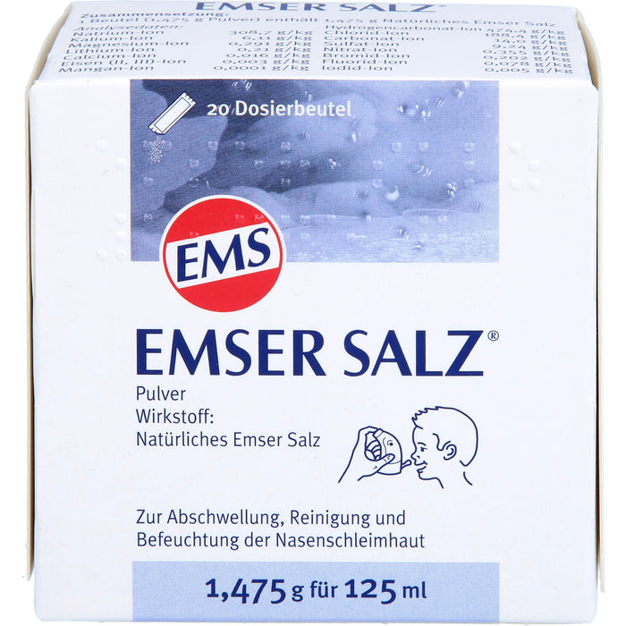 EMSER SALZ zur Abschwellung, Reinigung und Befeuchtung der Nasenchleimhaut, 20 pcs. Sachets