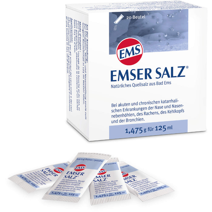 EMSER SALZ zur Abschwellung, Reinigung und Befeuchtung der Nasenchleimhaut, 20 pcs. Sachets