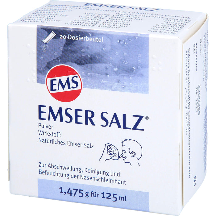 EMSER SALZ zur Abschwellung, Reinigung und Befeuchtung der Nasenchleimhaut, 20 pc Sachets