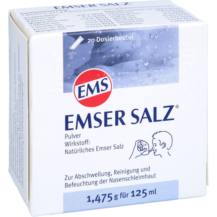 EMSER SALZ zur Abschwellung, Reinigung und Befeuchtung der Nasenchleimhaut, 20 pc Sachets