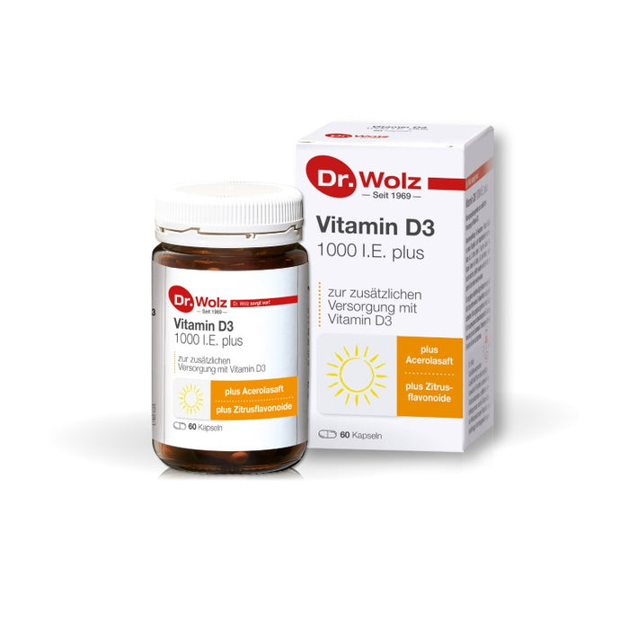 Dr. Wolz Vitamin D3 1000 I.E. plus Kapseln, 60 pc Capsules