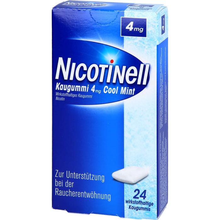 NICOTINell Kaugummi 4 mg Cool Mint, 24 St. Kaugummi