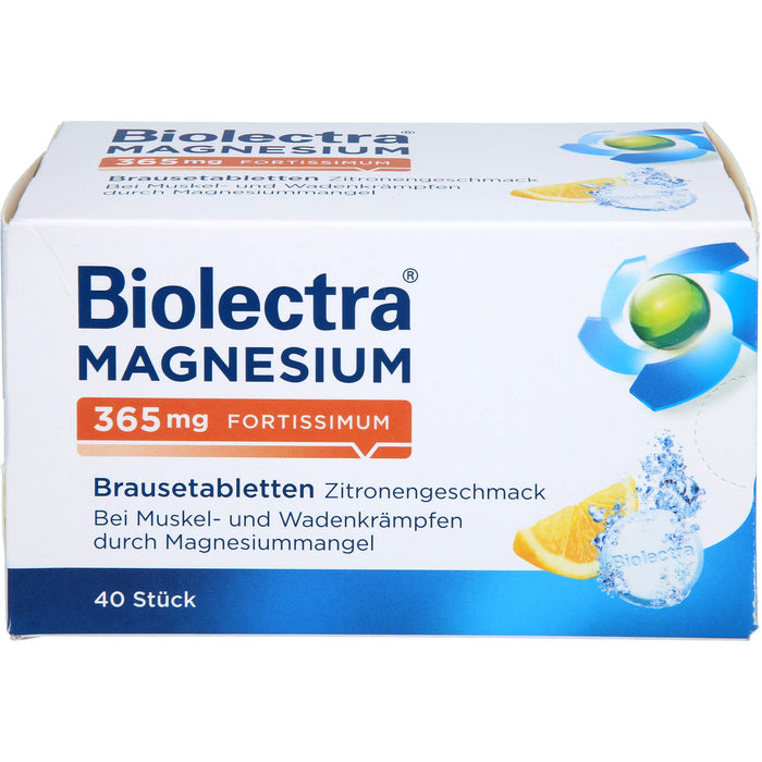 Biolectra Magnesium 365 mg fortissimum Brausetabletten Zitronengeschmack, 40 pcs. Tablets