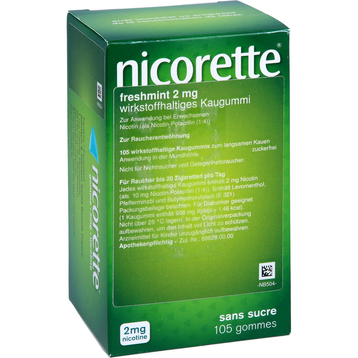 nicorette Kaugummi freshmint 2 mg Reimport Kohlpharma, 105 pcs. Chewing gum