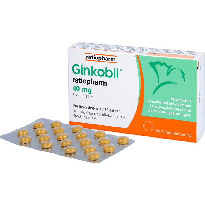 Ginkobil ratiopharm 40 mg Filmtabletten, 60 St. Tabletten