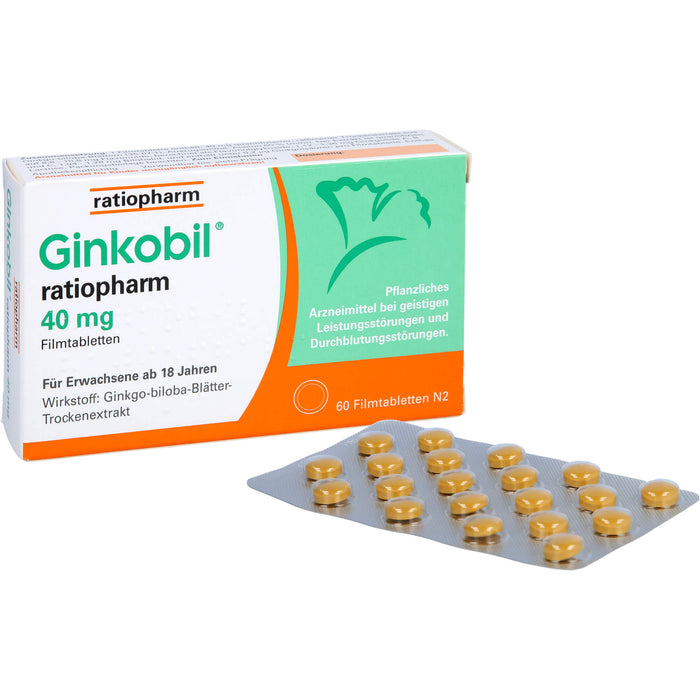 Ginkobil ratiopharm 40 mg Filmtabletten, 60 pcs. Tablets