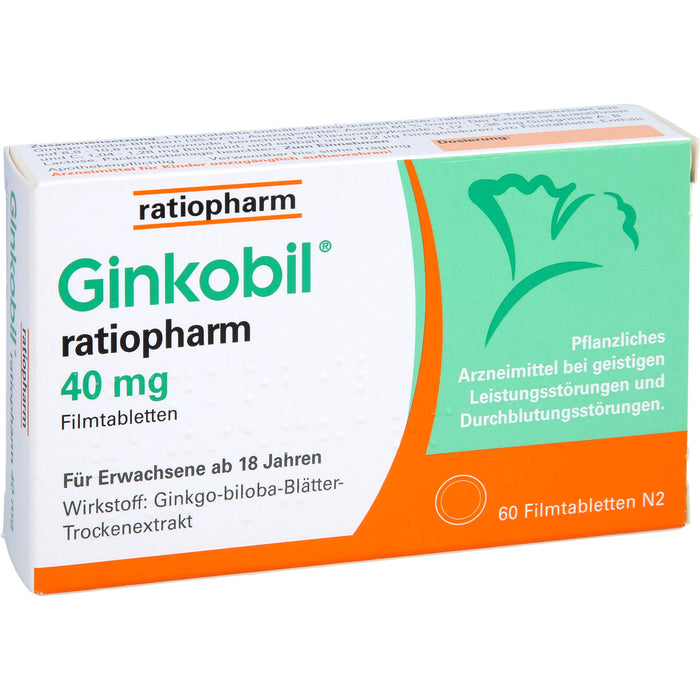 Ginkobil ratiopharm 40 mg Filmtabletten, 60 St. Tabletten