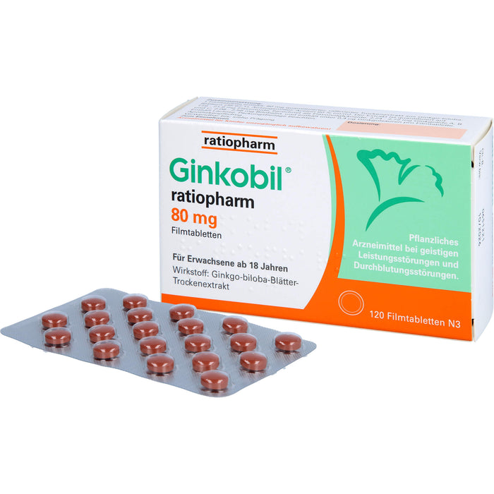 Ginkobil ratiopharm 80 mg Filmtabletten, 120 St FTA