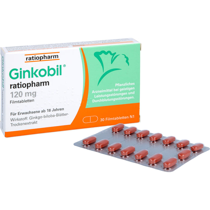 Ginkobil ratiopharm 120 mg Filmtabletten, 30 St. Tabletten