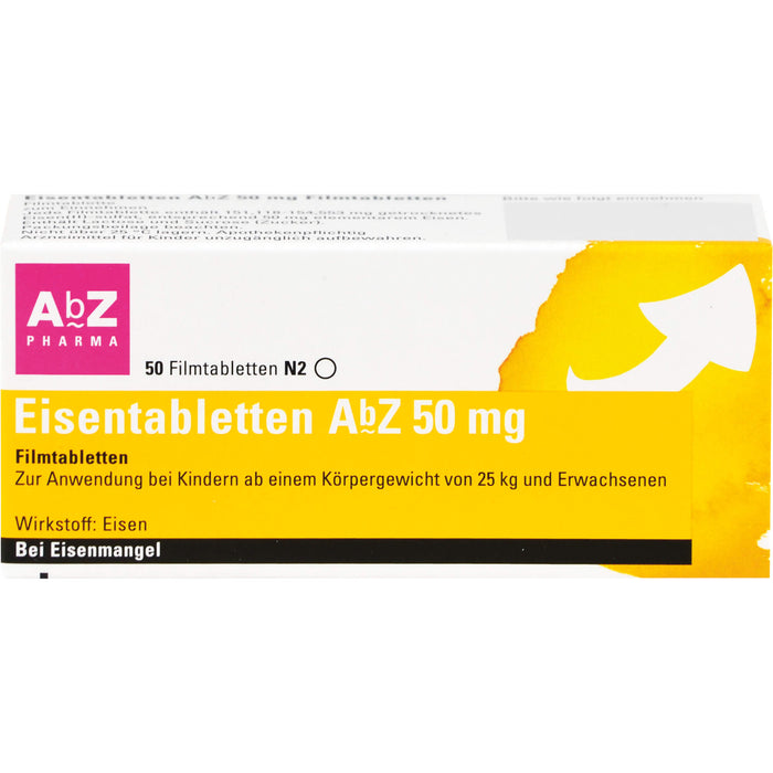 Eisentabletten AbZ 50 mg Filmtabletten, 50 pcs. Tablets