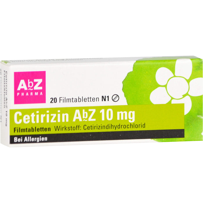 Cetirizin AbZ 10 mg Filmtabletten bei Allergien, 20 pcs. Tablets