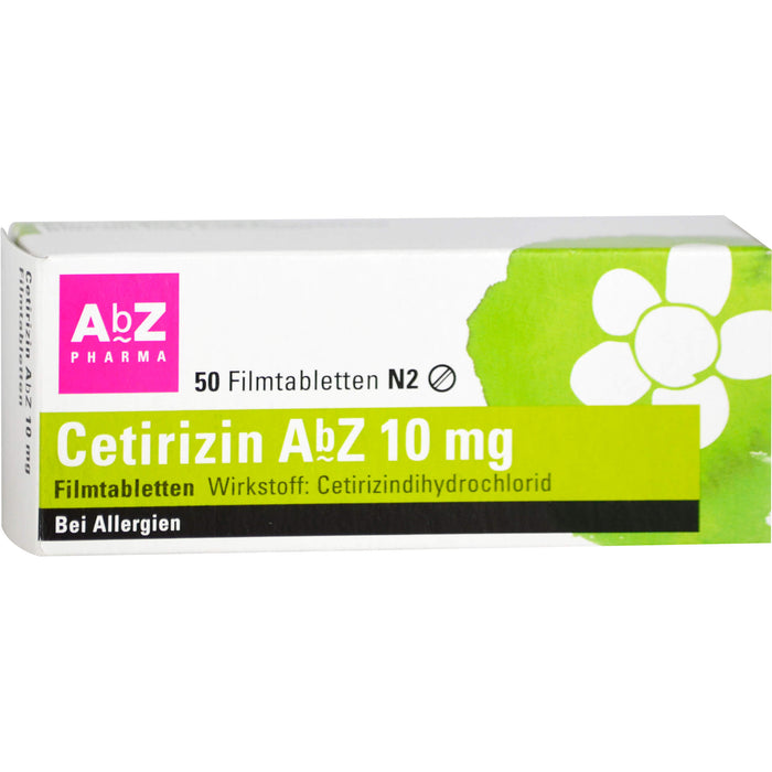 Cetirizin AbZ 10 mg Filmtabletten bei Allergien, 50 St. Tabletten