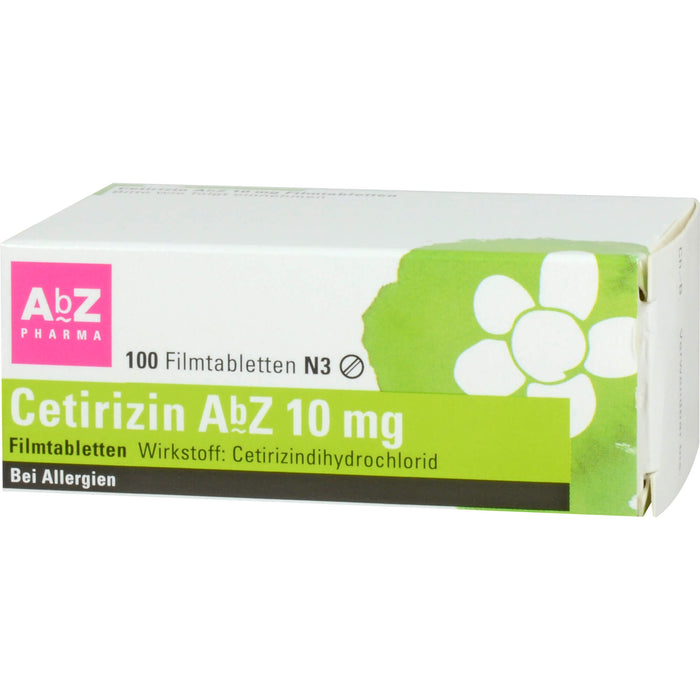 Cetirizin AbZ 10 mg Filmtabletten bei Allergien, 100 pcs. Tablets