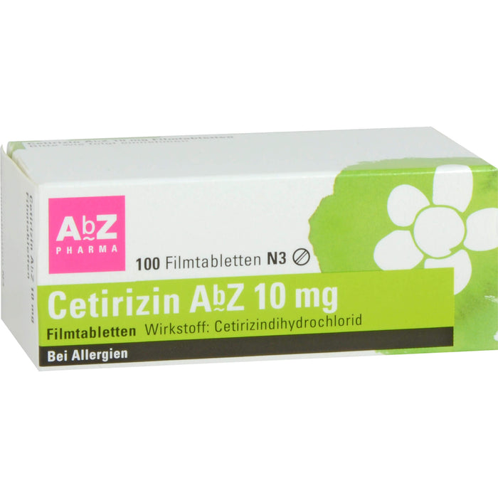 Cetirizin AbZ 10 mg Filmtabletten bei Allergien, 100 pcs. Tablets