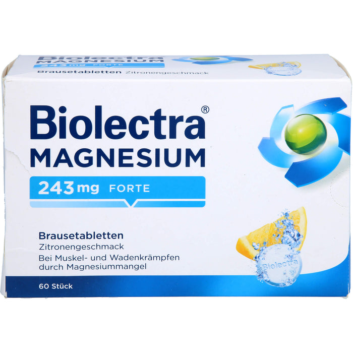 Biolectra Magnesium 243 mg forte Brausetabletten Zitronengeschmack, 60 pc Tablettes