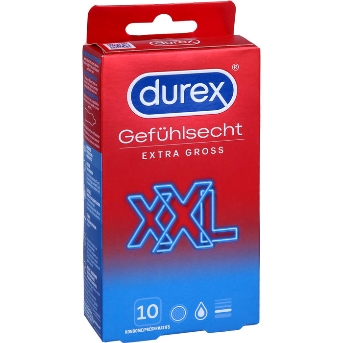 Durex Gefühlsecht Extra Groß Kondome, 10 pc Préservatifs