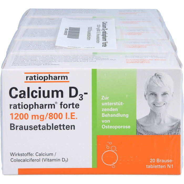 Calcium D3-ratiopharm forte, 1200mg/800 I.E. Brausetabletten, 100 St BTA